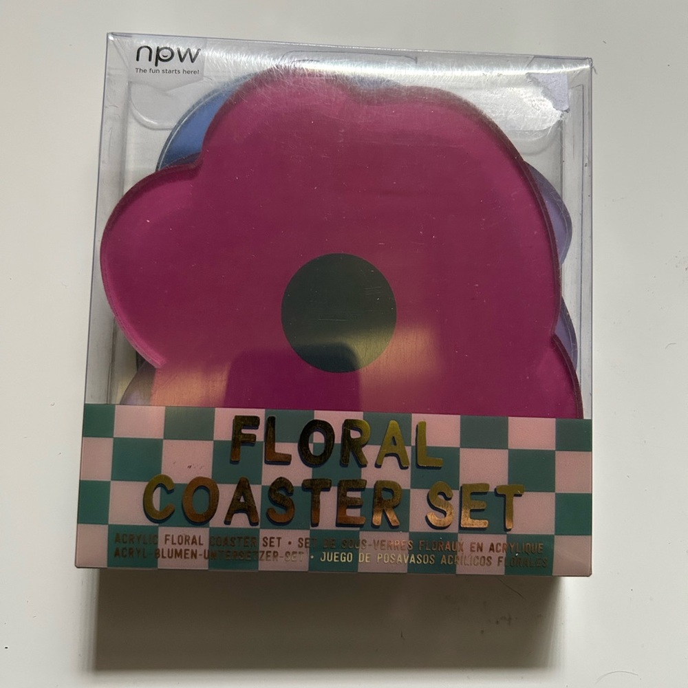 NPW Floral Coaster Set - 4 acrylic